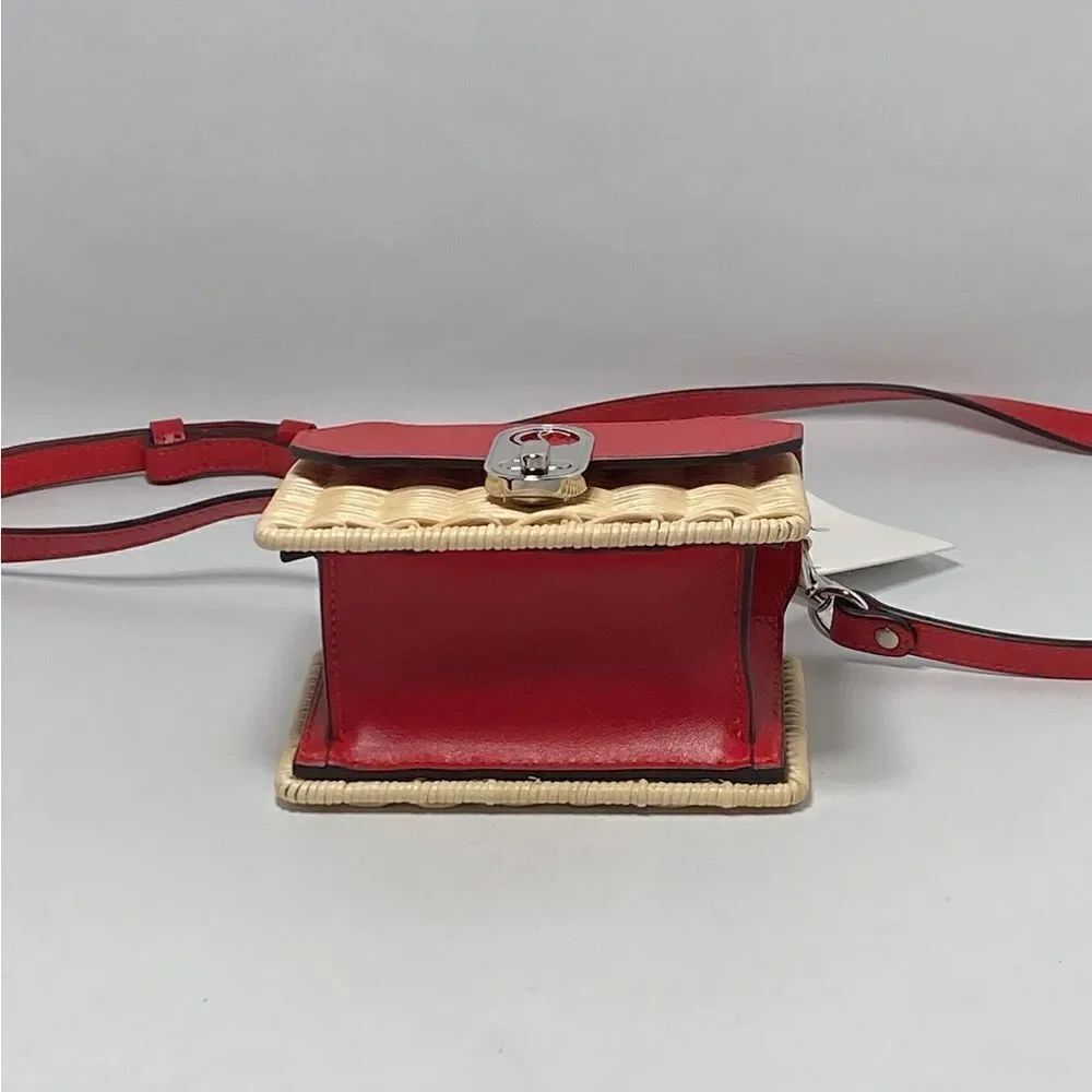 Christian Louboutin Elisa Nano leather and raffia tote - Picture 11 of 16
